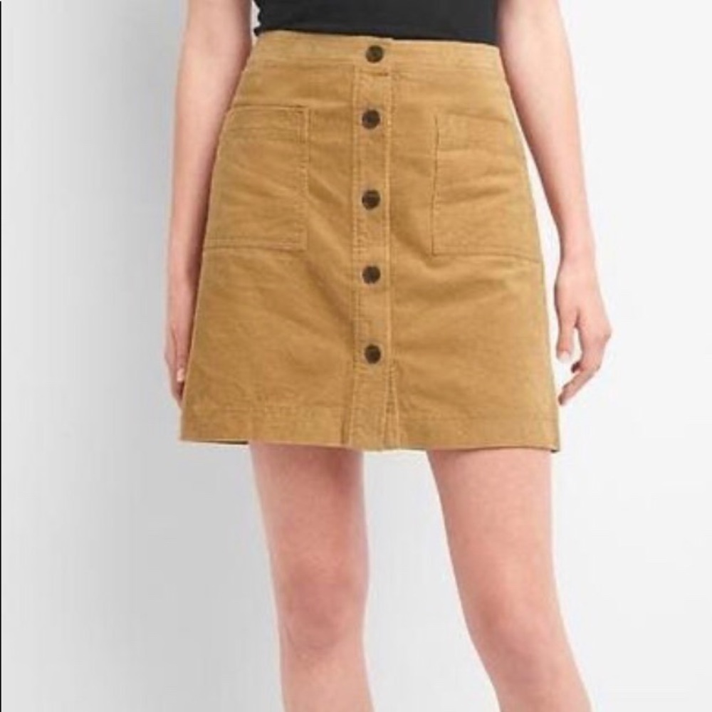 Corduroy Mini Beige Skirt